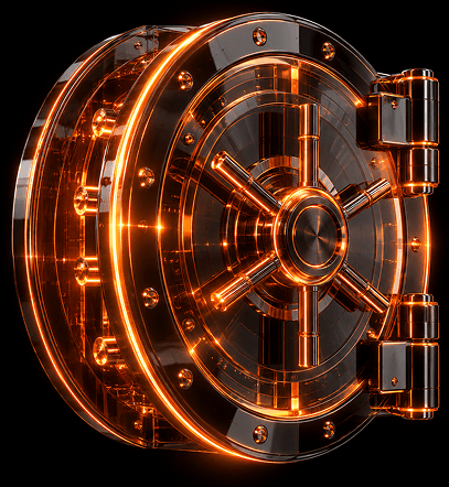 Secure vault door representing business fund protection
